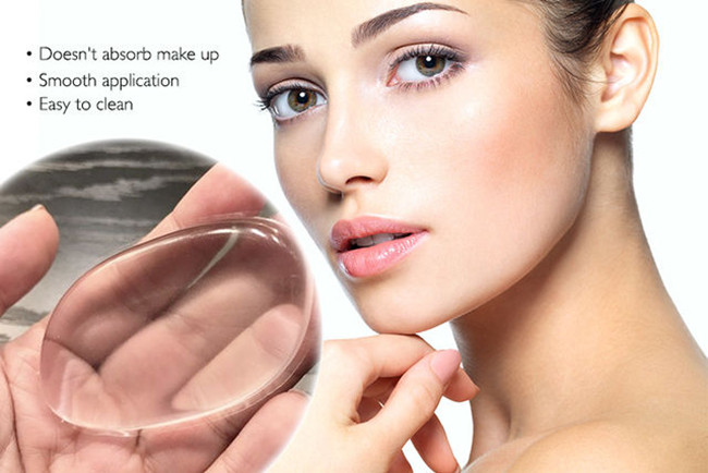 Éponge claire d'applicateur de protection de maquillage de silicone, applicateur mol de beauté de silicone