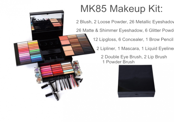 85 couleur tous dans un résistant à l'eau de kits de palette de maquillage avec l'ingrédient minéral