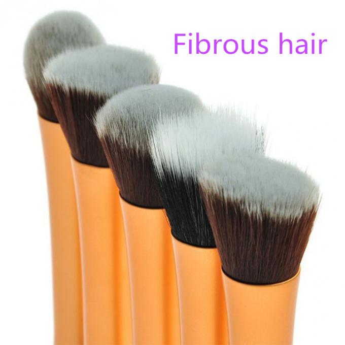 Poignée cosmétique populaire en métal de brosse de lecture de maquillage avec des matériaux de cheveux de fibre