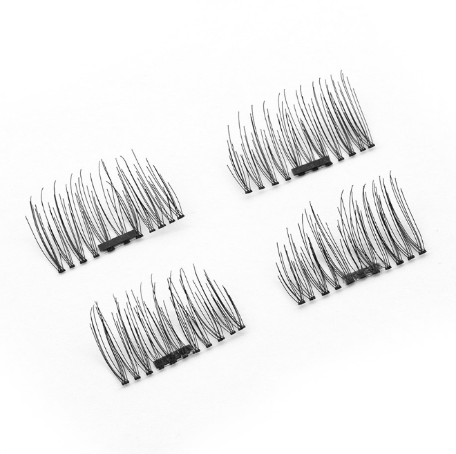 Longs faux matériaux de synthèse de cils de doubles d'oeil cils magnétiques de maquillage