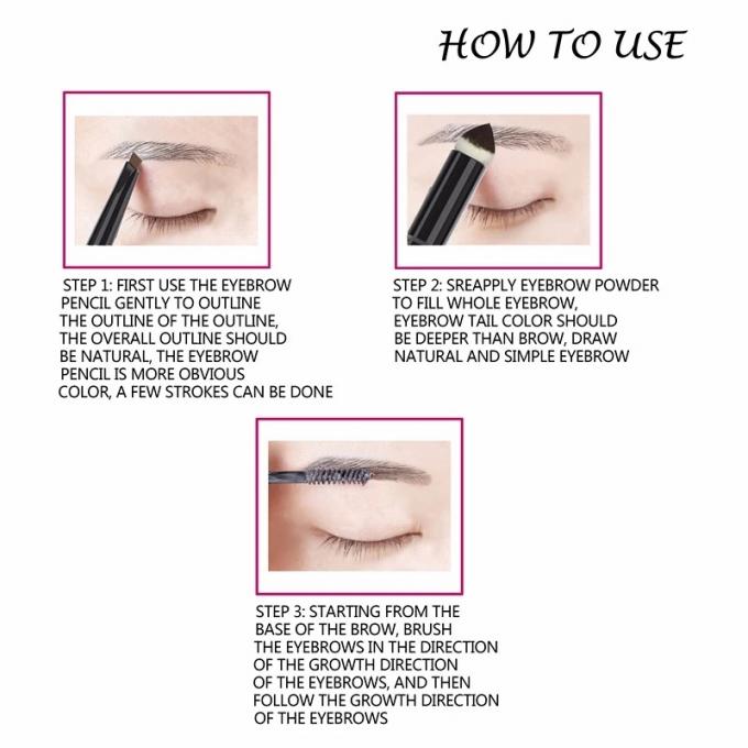 4 produits de maquillage de sourcils de couleur ingrédient minéral teinté de sourcil de sourcil