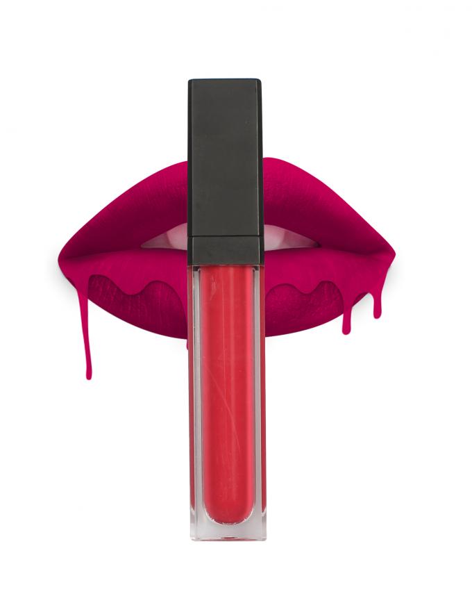 Rouge à lèvres liquide mat de tache faite sur commande de logo, haut colorant de rouge à lèvres mat durable